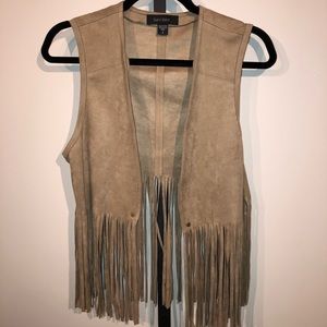 Karen Kane Faux-Suede Fringe Vest